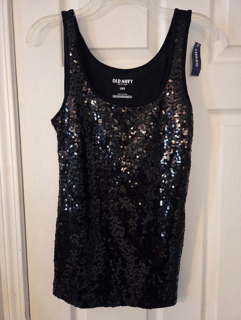 Old Navy Black Sequin Tank Top